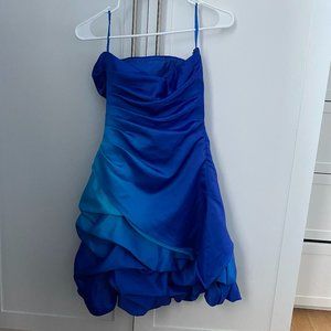 Blue "fairy" strapless cocktail dress